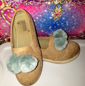 3/$8 Comfy slip on shoe with pom poms